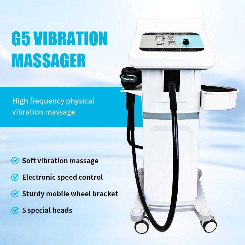 G5 vibration massager on a mobile stand with various massage attachments. - HUIMAIN