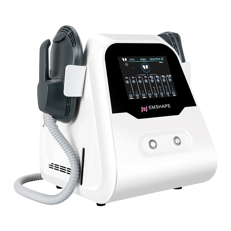Dual handle electromagnetic muscle stimulator machine for fat reduction