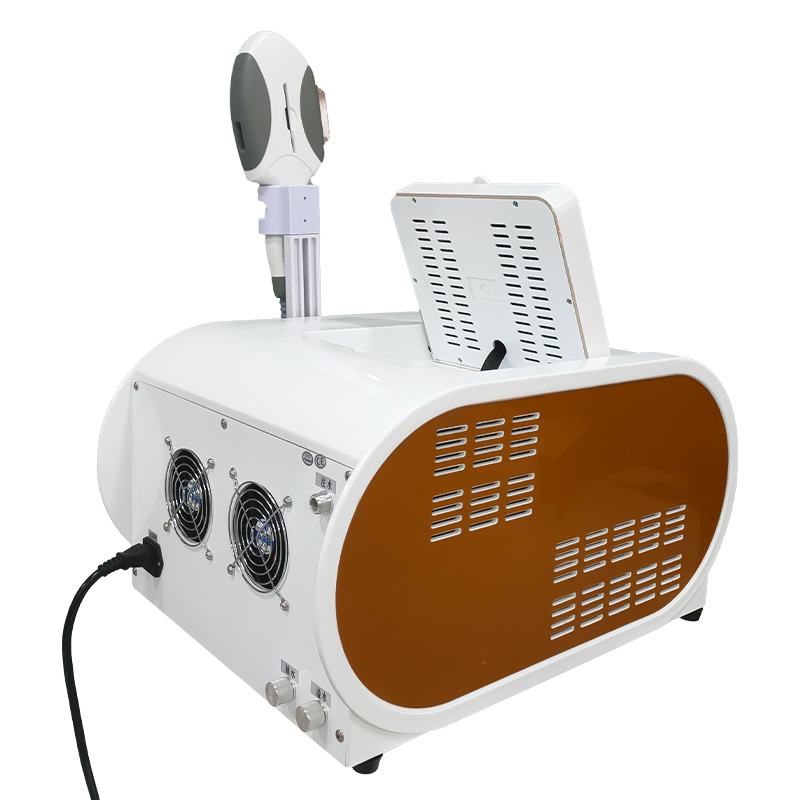 Professional hair removal treatment with laser machine